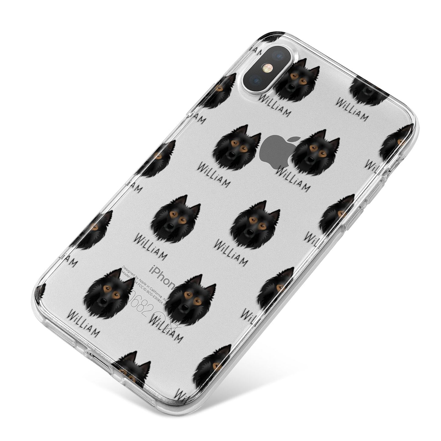 Belgian Tervuren Icon with Name iPhone X Bumper Case on Silver iPhone