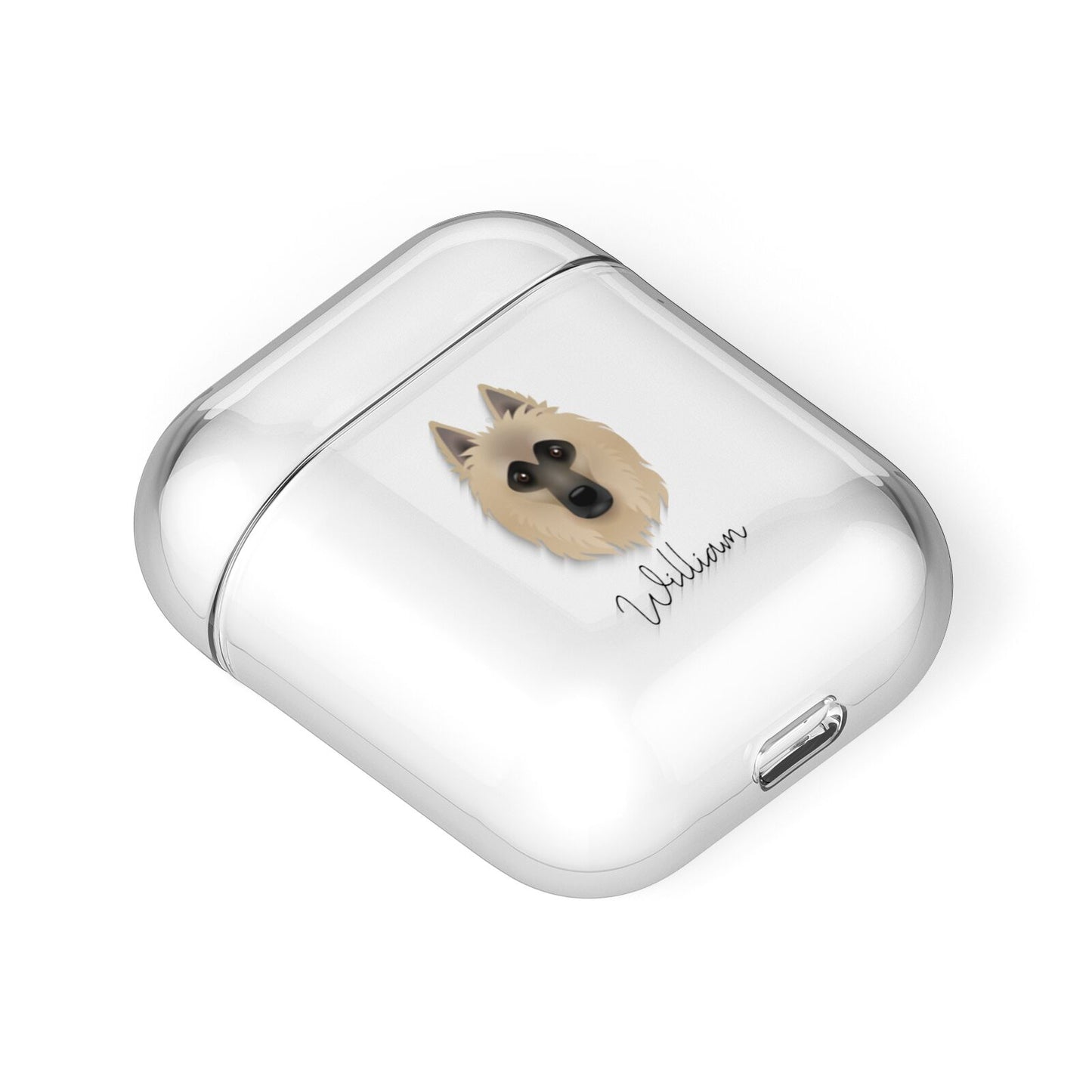Belgian Tervuren Personalised AirPods Case Laid Flat