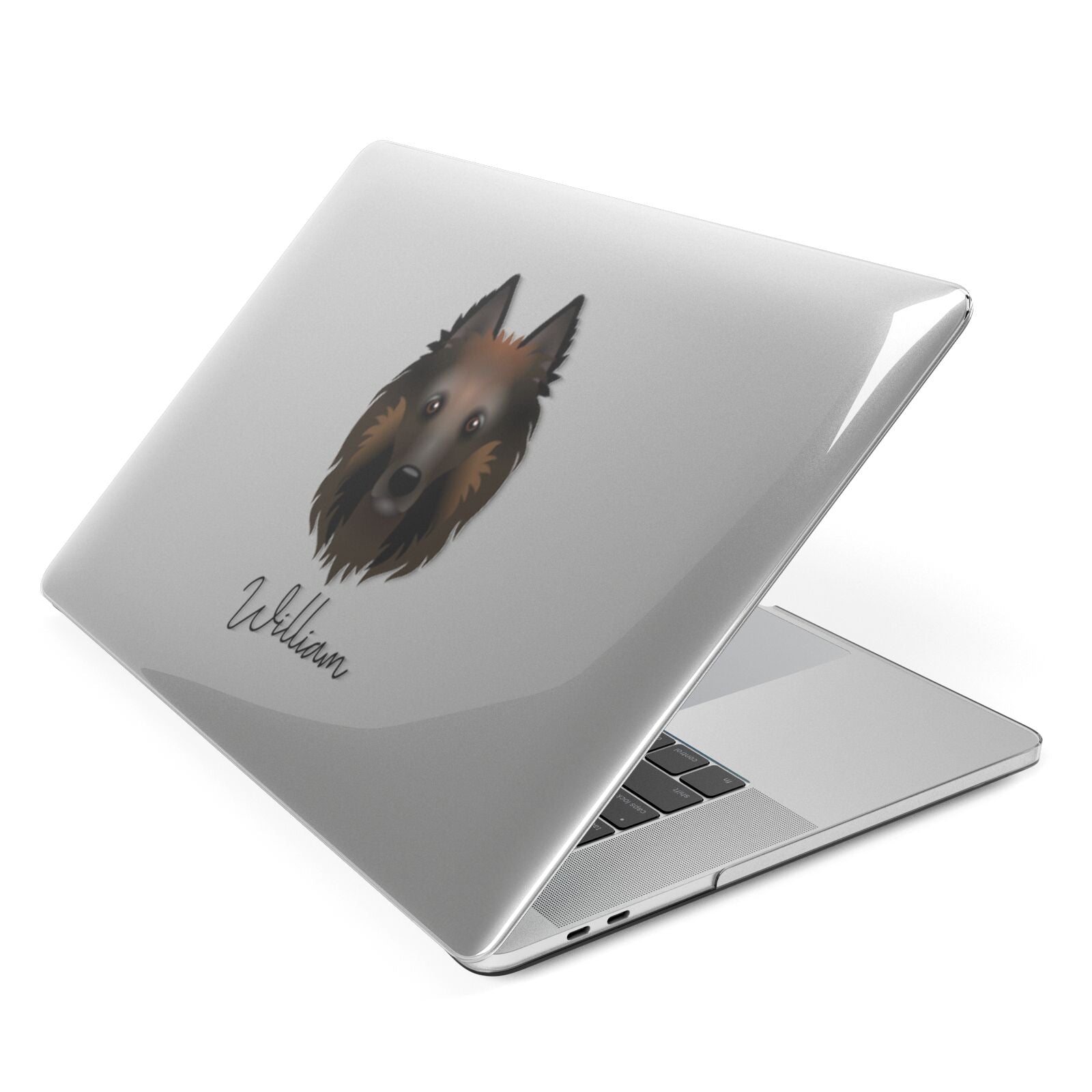 Belgian Tervuren Personalised Apple MacBook Case Side View