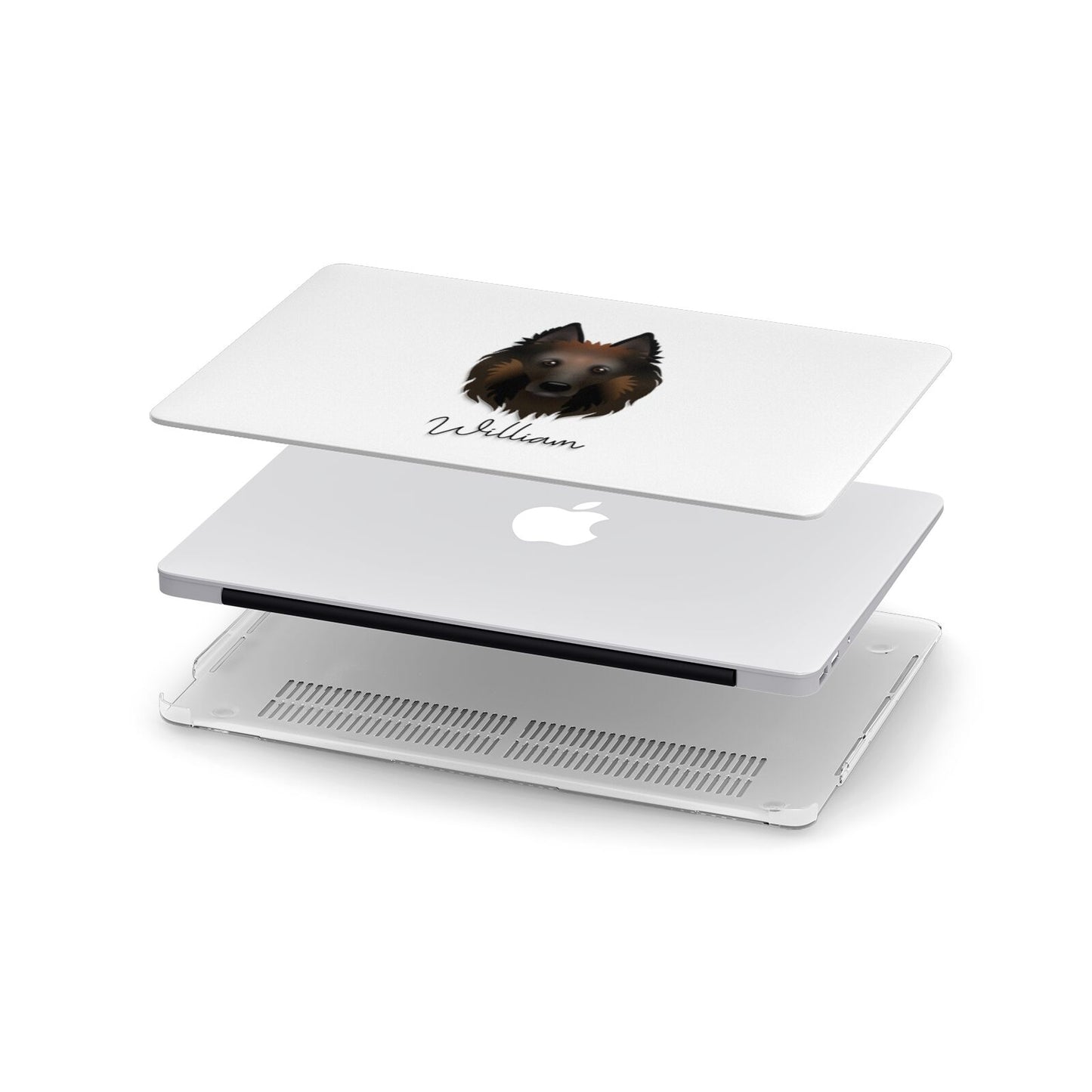 Belgian Tervuren Personalised Apple MacBook Case in Detail