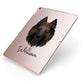 Belgian Tervuren Personalised Apple iPad Case on Rose Gold iPad Side View