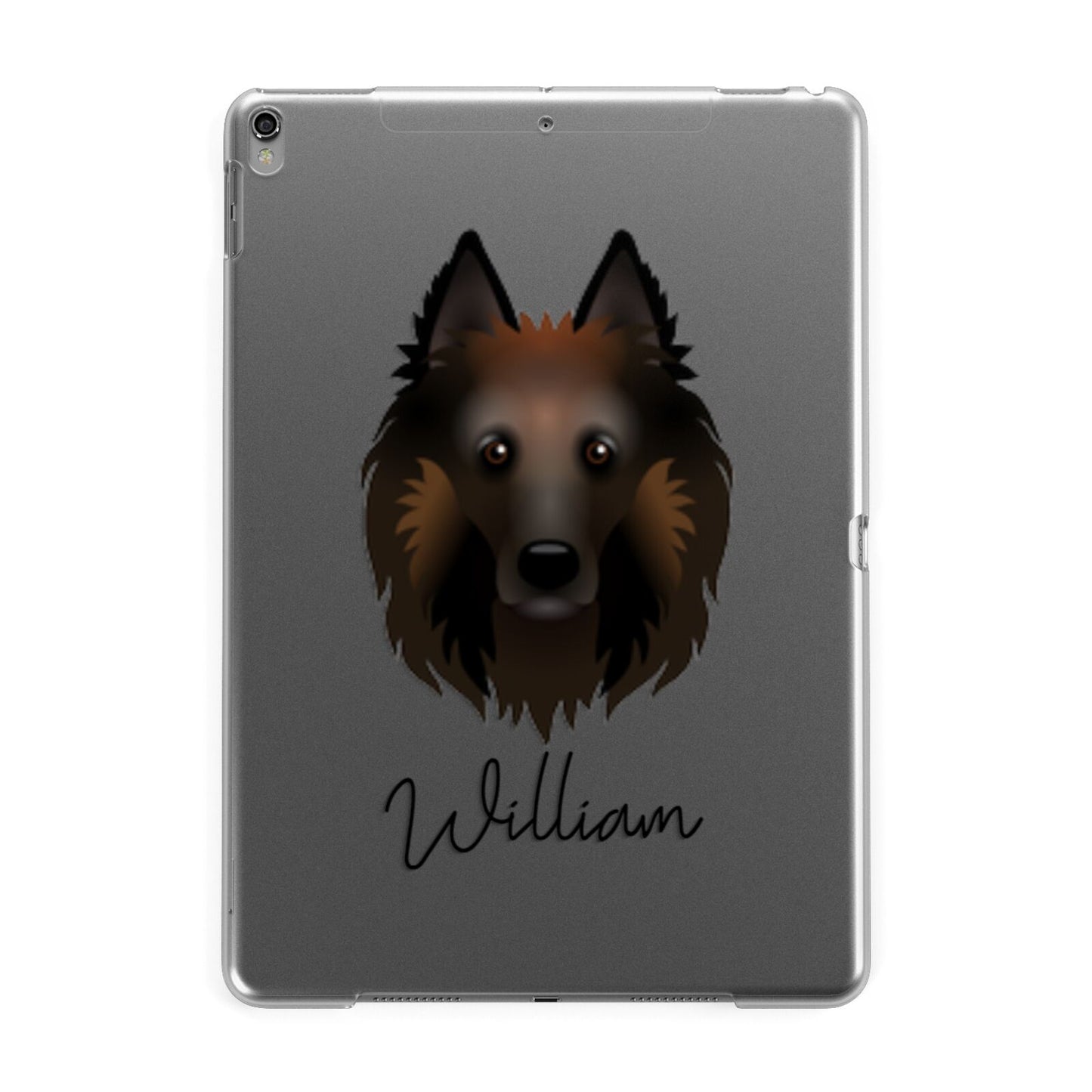 Belgian Tervuren Personalised Apple iPad Grey Case