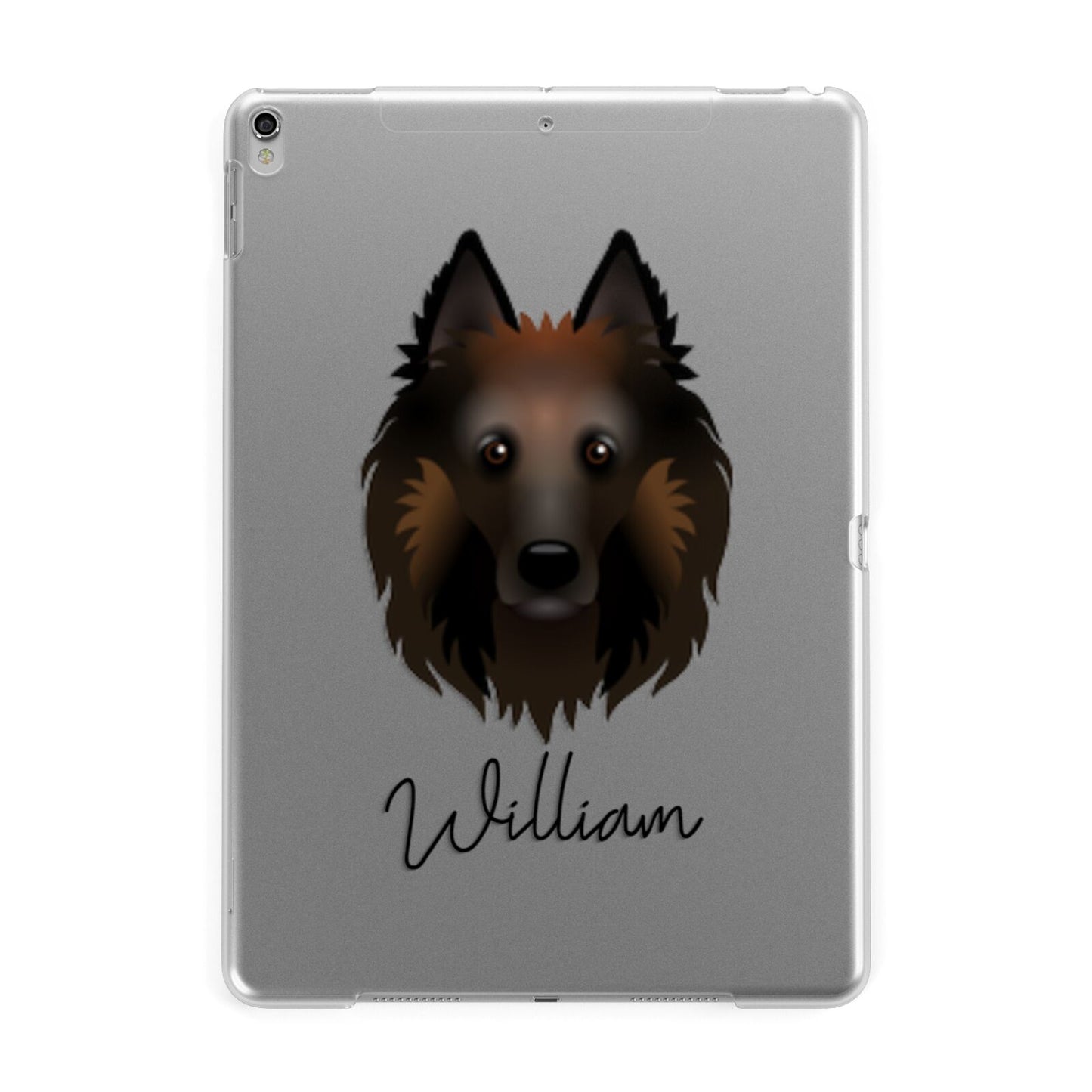 Belgian Tervuren Personalised Apple iPad Silver Case