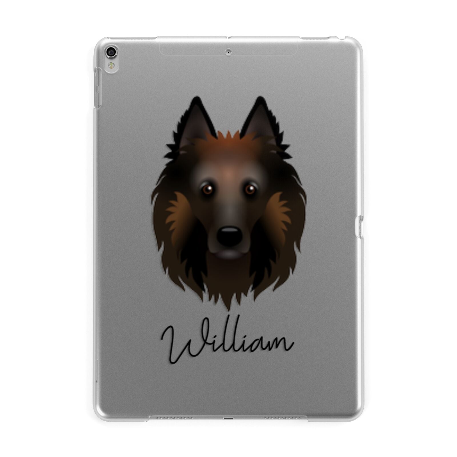 Belgian Tervuren Personalised Apple iPad Silver Case