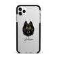 Belgian Tervuren Personalised Apple iPhone 11 Pro Max in Silver with Black Impact Case