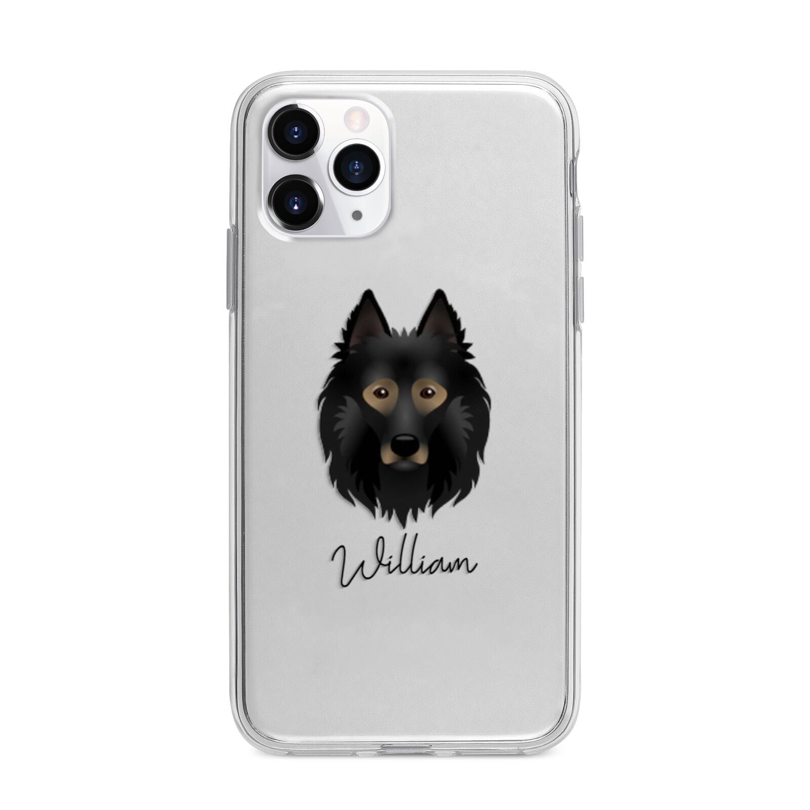 Belgian Tervuren Personalised Apple iPhone 11 Pro Max in Silver with Bumper Case