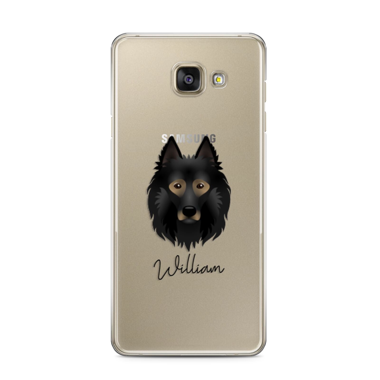 Belgian Tervuren Personalised Samsung Galaxy A3 2016 Case on gold phone