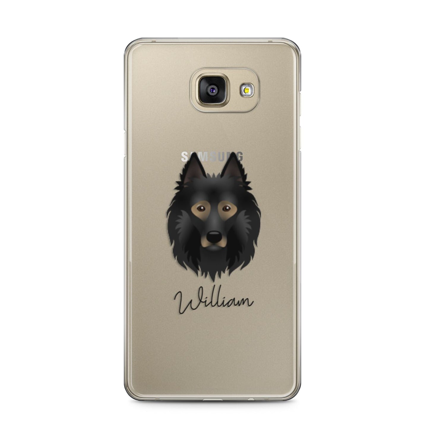 Belgian Tervuren Personalised Samsung Galaxy A5 2016 Case on gold phone