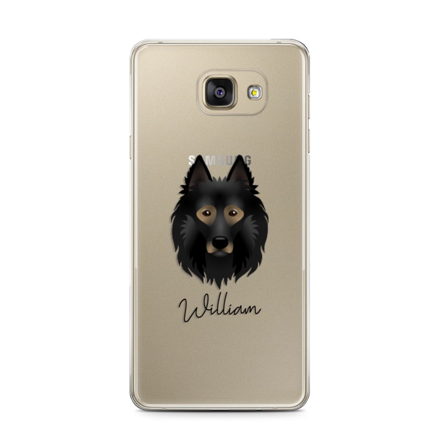 Belgian Tervuren Personalised Samsung Galaxy A7 2016 Case on gold phone