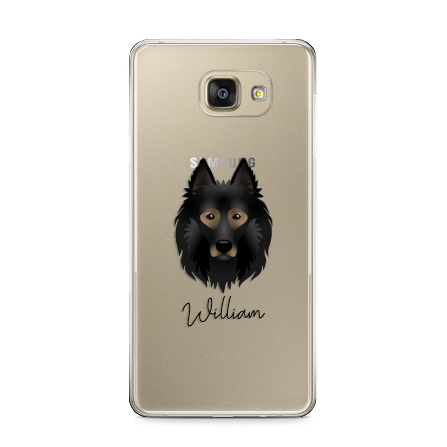 Belgian Tervuren Personalised Samsung Galaxy A9 2016 Case on gold phone