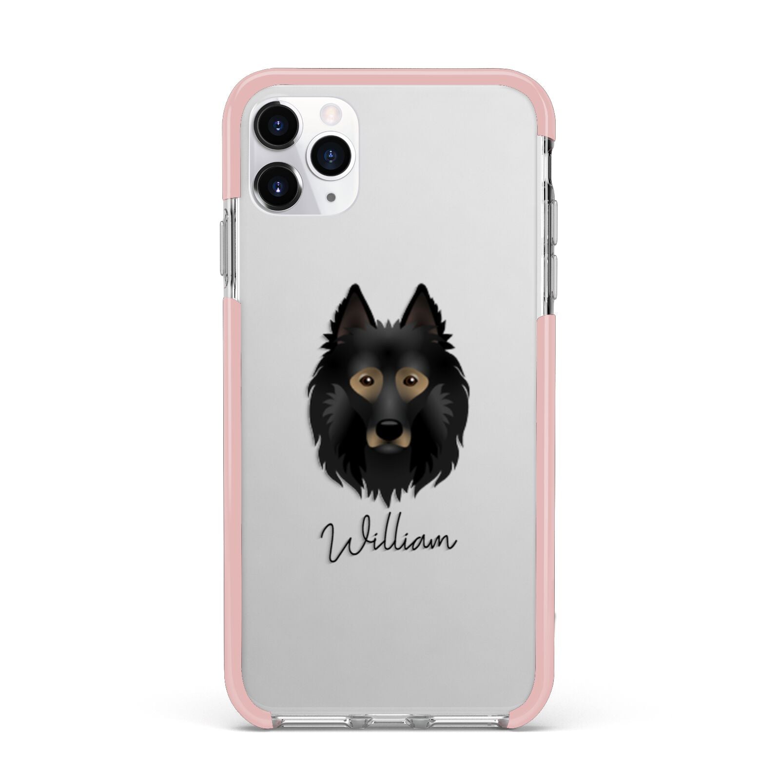 Belgian Tervuren Personalised iPhone 11 Pro Max Impact Pink Edge Case