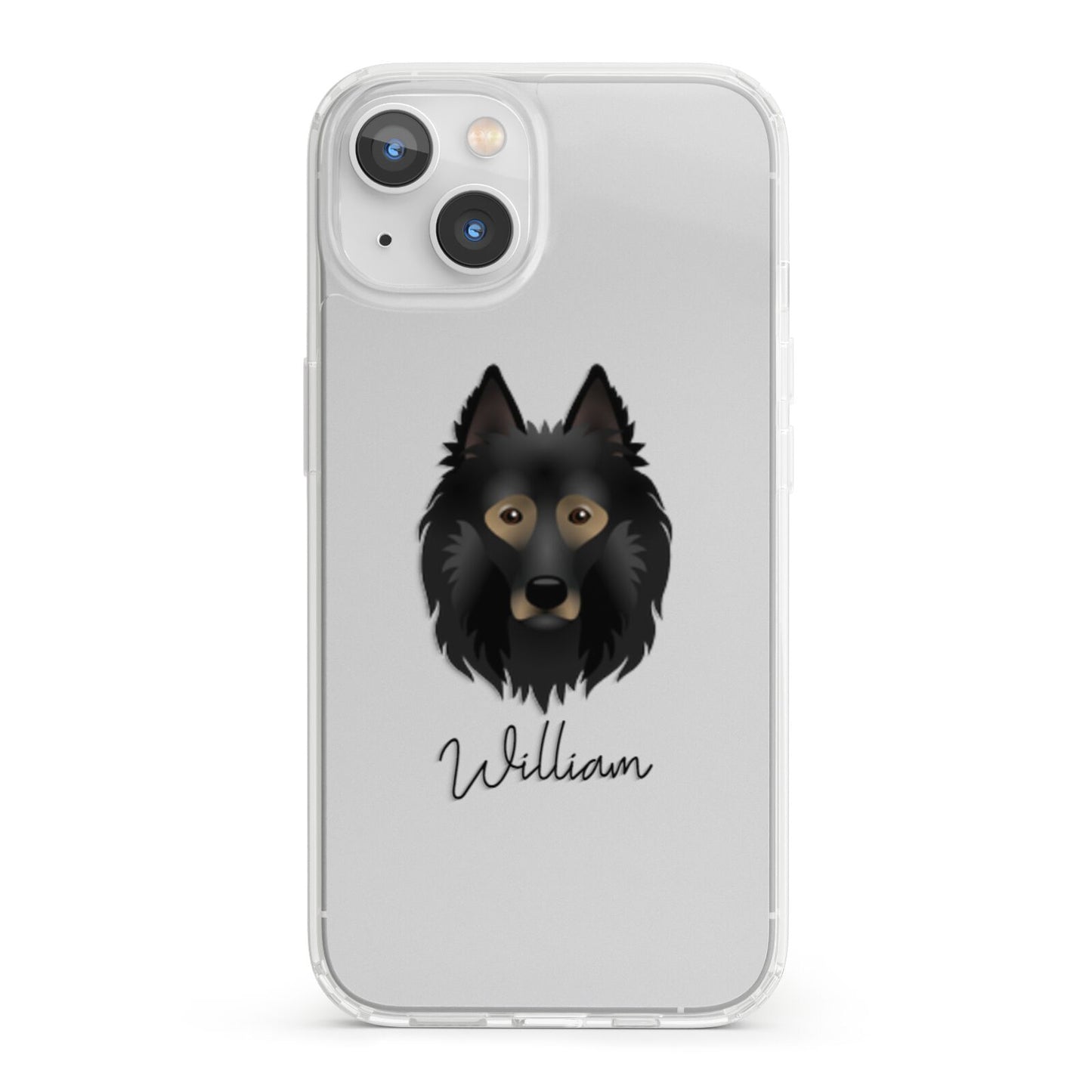 Belgian Tervuren Personalised iPhone 13 Clear Bumper Case