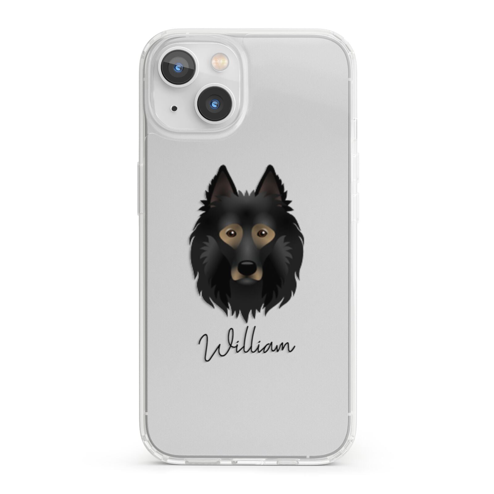 Belgian Tervuren Personalised iPhone 13 Clear Bumper Case