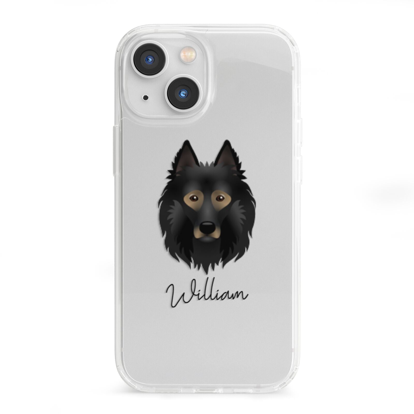 Belgian Tervuren Personalised iPhone 13 Mini Clear Bumper Case