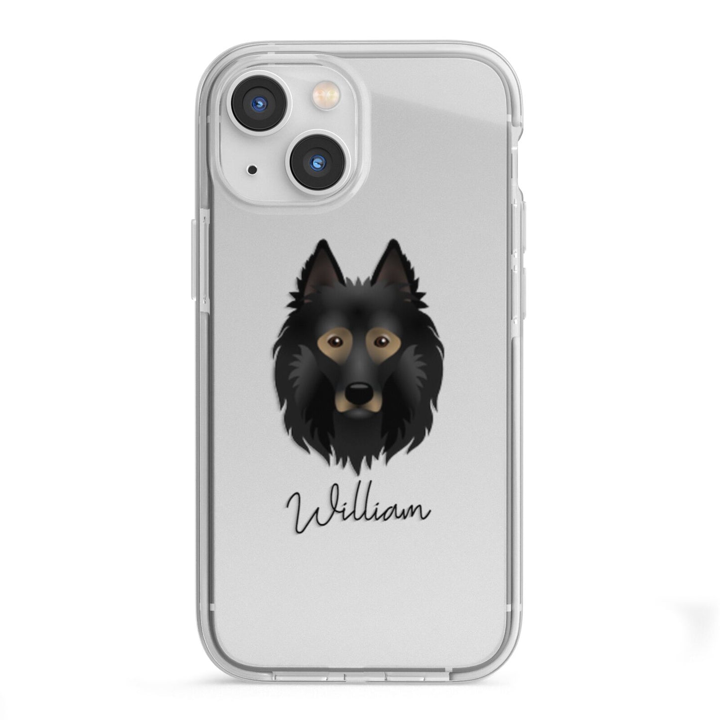 Belgian Tervuren Personalised iPhone 13 Mini TPU Impact Case with White Edges