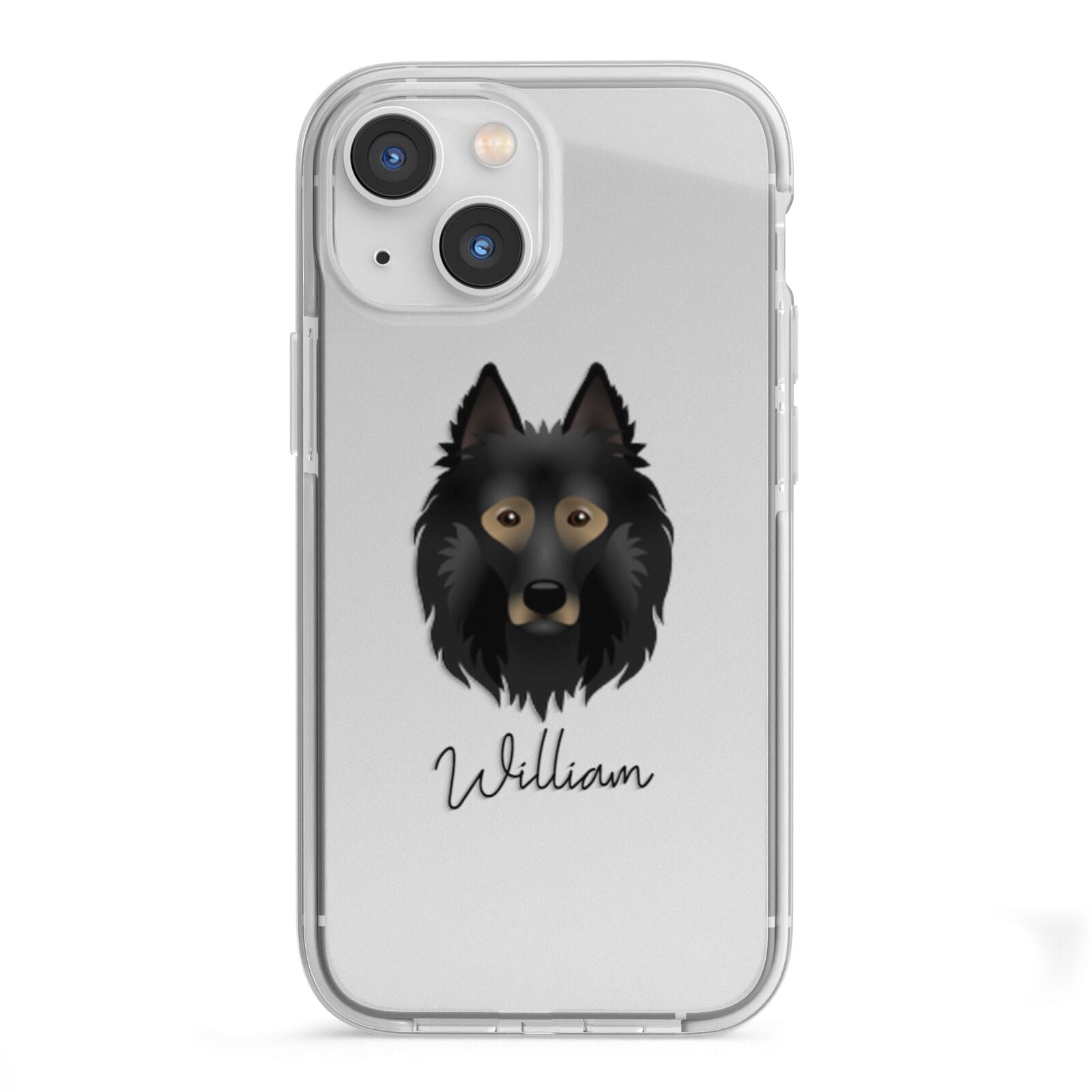 Belgian Tervuren Personalised iPhone 13 Mini TPU Impact Case with White Edges