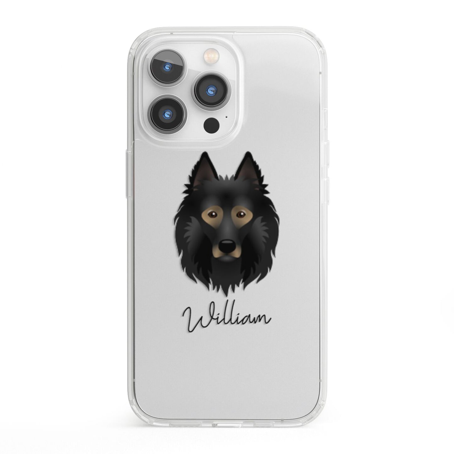 Belgian Tervuren Personalised iPhone 13 Pro Clear Bumper Case