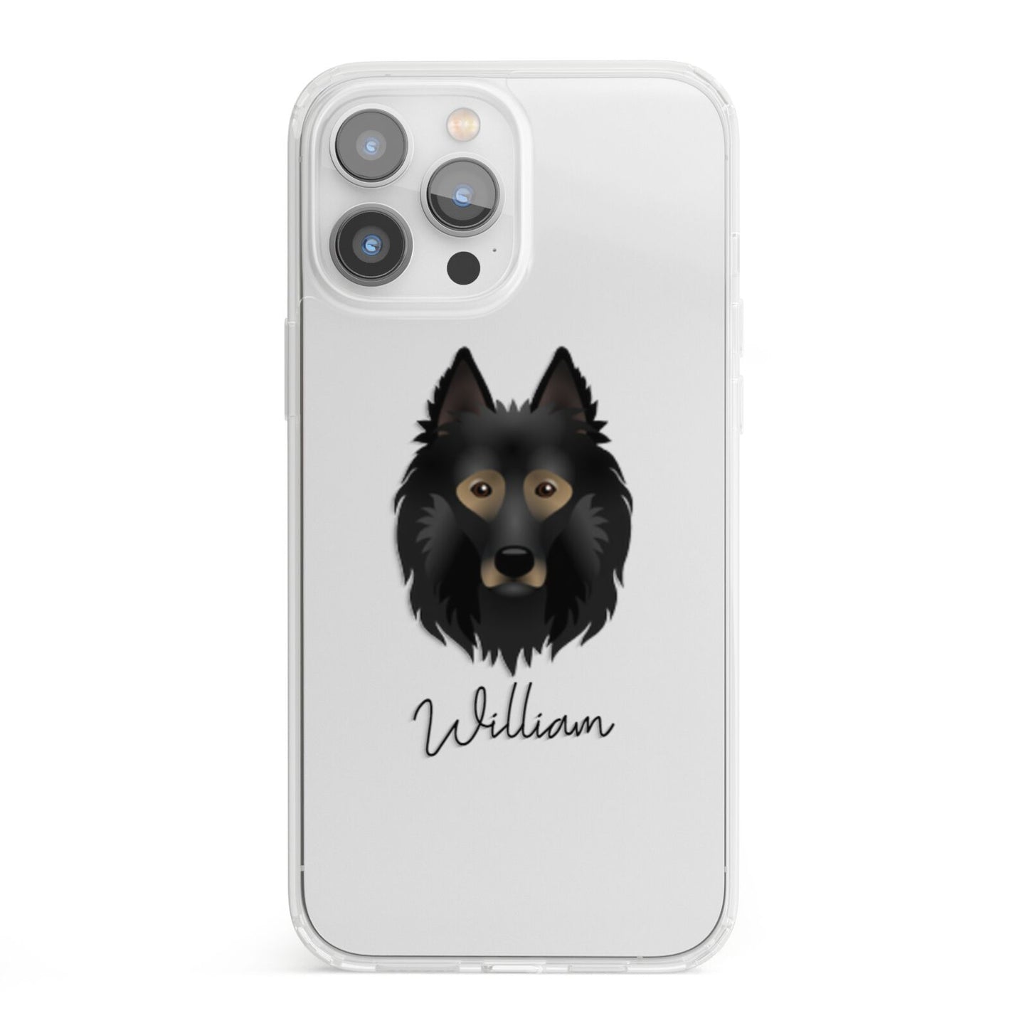 Belgian Tervuren Personalised iPhone 13 Pro Max Clear Bumper Case