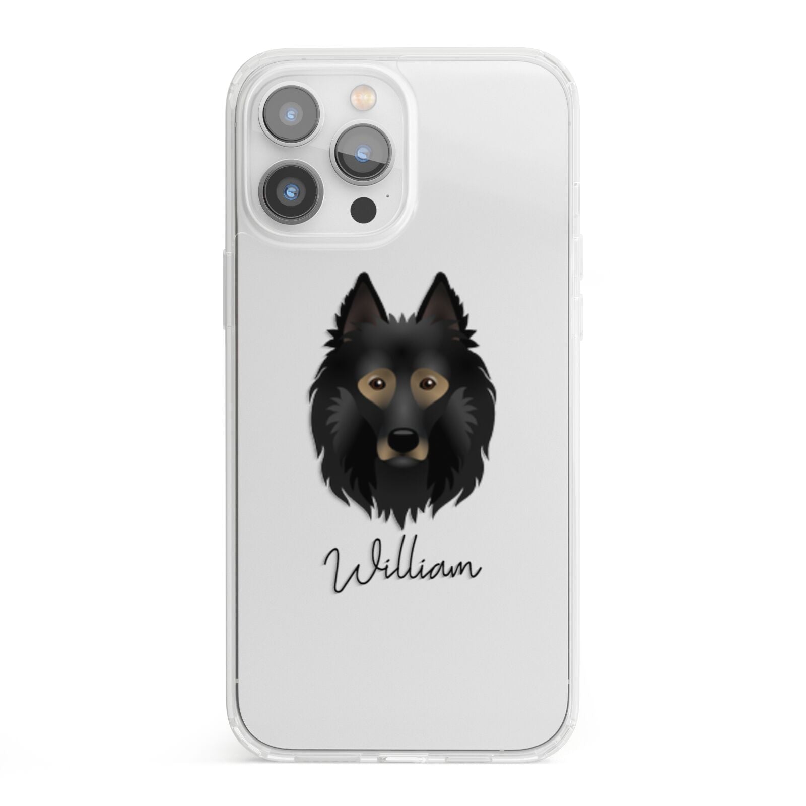 Belgian Tervuren Personalised iPhone 13 Pro Max Clear Bumper Case