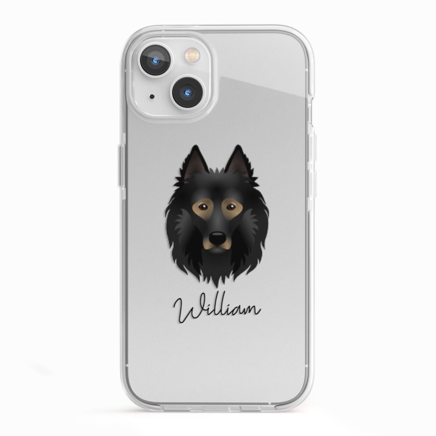 Belgian Tervuren Personalised iPhone 13 TPU Impact Case with White Edges
