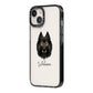 Belgian Tervuren Personalised iPhone 14 Black Impact Case Side Angle on Silver phone
