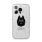 Belgian Tervuren Personalised iPhone 14 Pro Glitter Tough Case Silver