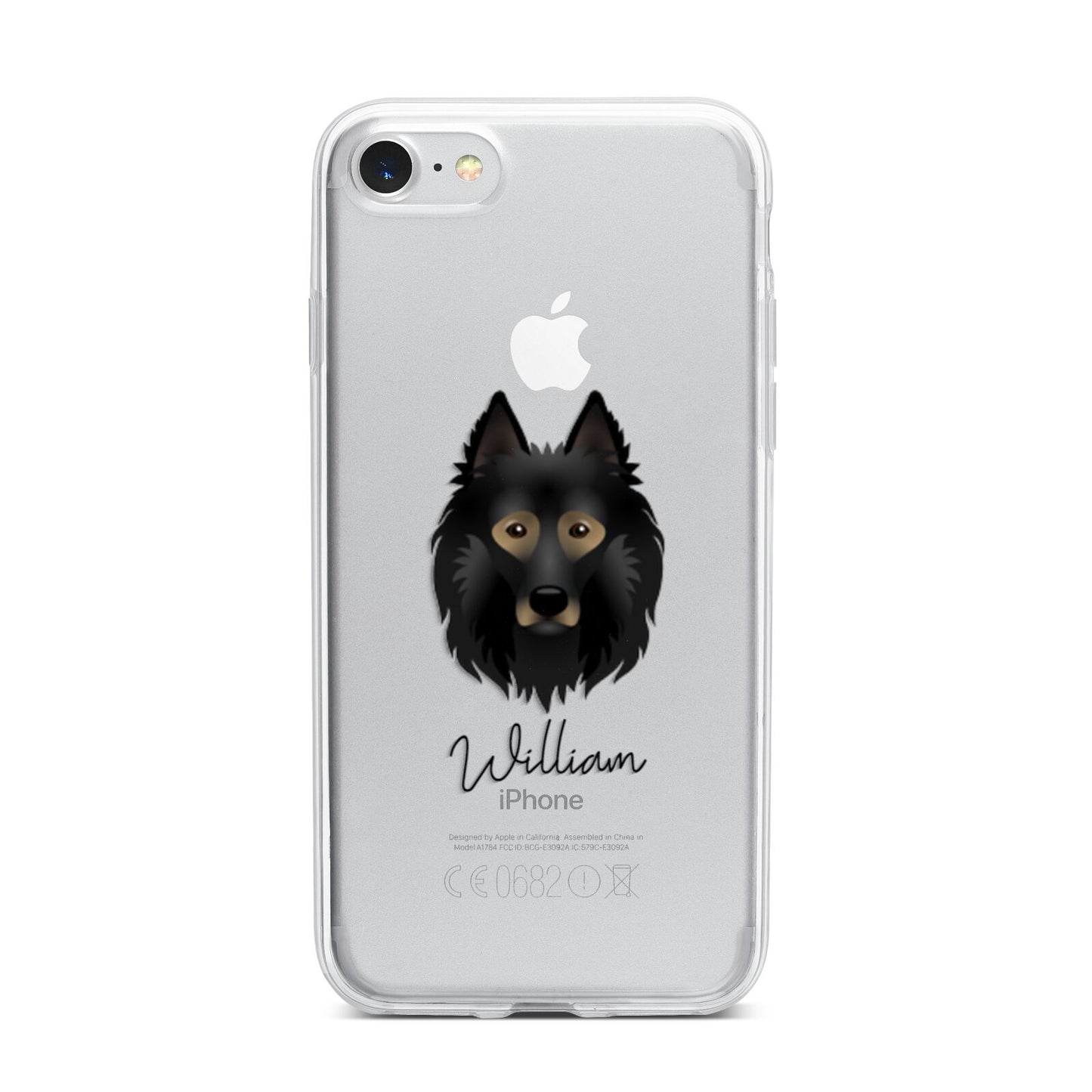 Belgian Tervuren Personalised iPhone 7 Bumper Case on Silver iPhone