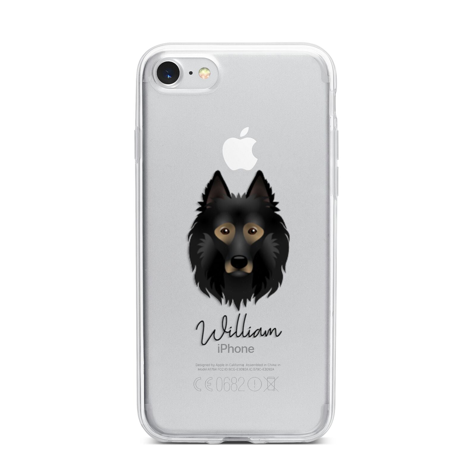 Belgian Tervuren Personalised iPhone 7 Bumper Case on Silver iPhone