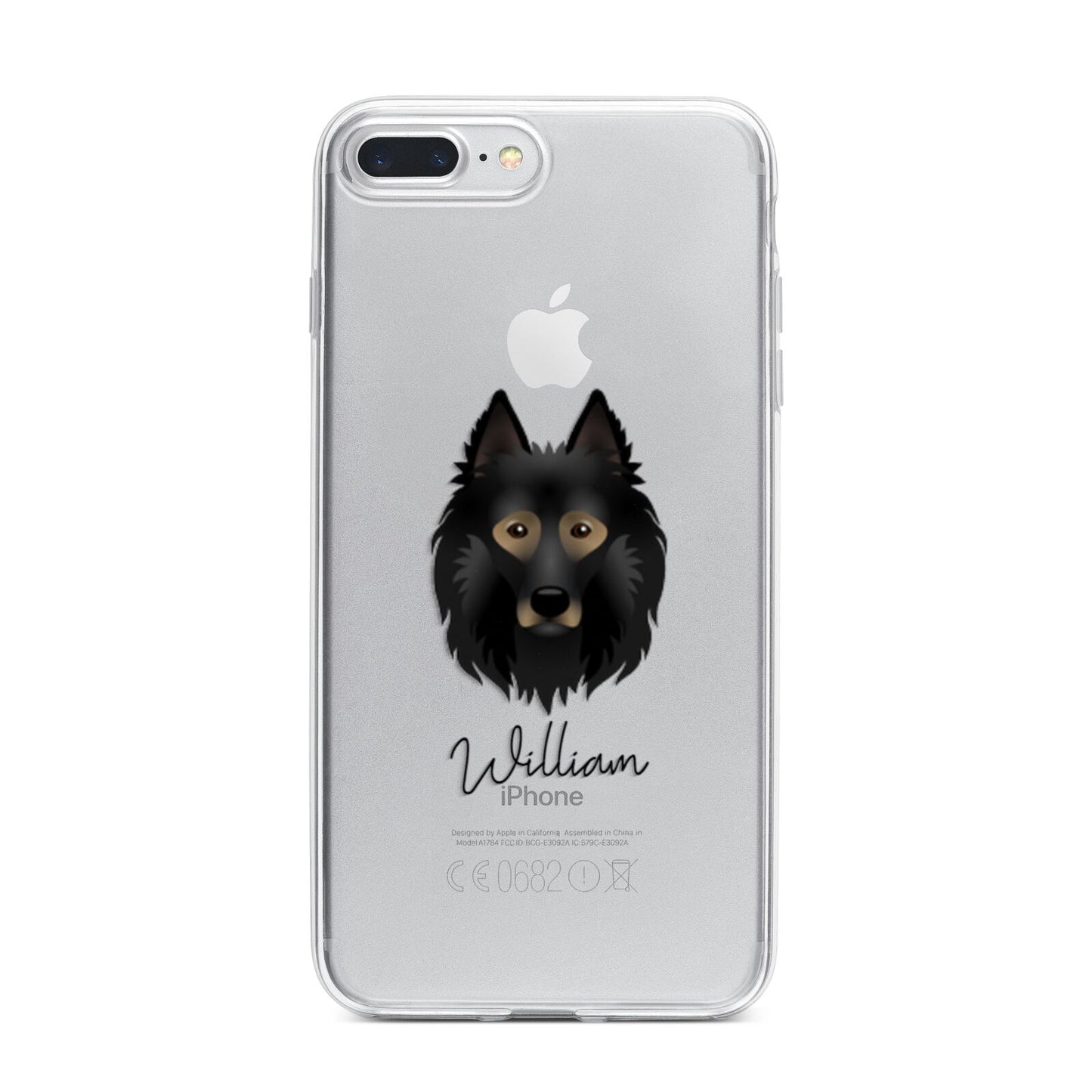 Belgian Tervuren Personalised iPhone 7 Plus Bumper Case on Silver iPhone