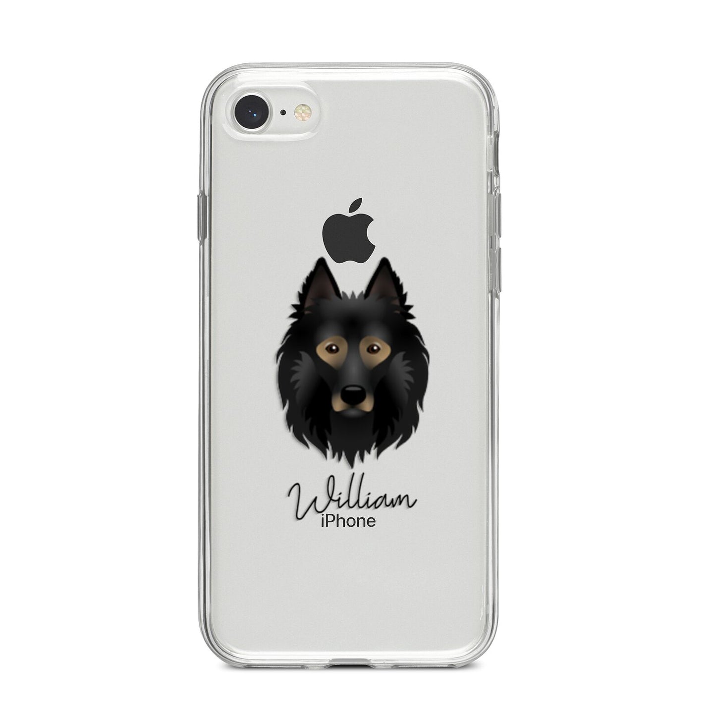 Belgian Tervuren Personalised iPhone 8 Bumper Case on Silver iPhone