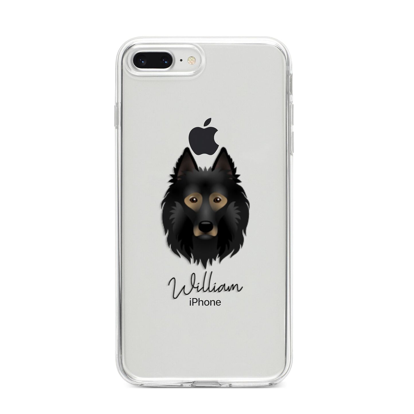 Belgian Tervuren Personalised iPhone 8 Plus Bumper Case on Silver iPhone
