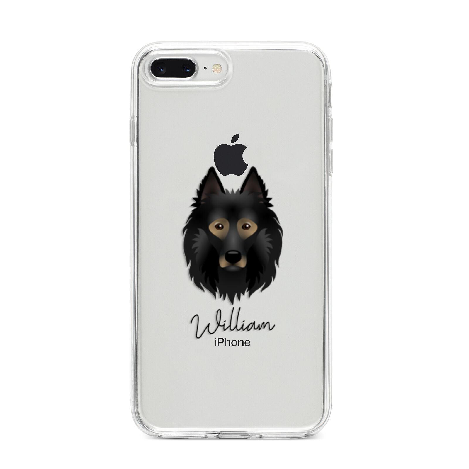 Belgian Tervuren Personalised iPhone 8 Plus Bumper Case on Silver iPhone