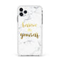 Believe In Yourself Gold Marble Apple iPhone 11 Pro Max in Silver with White Impact Case