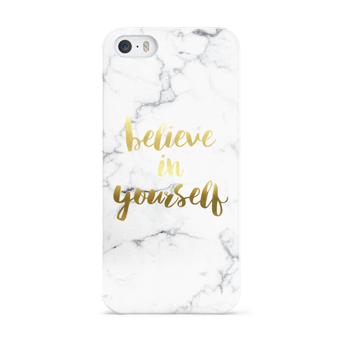 Believe In Yourself Gold Marble Apple iPhone 5 Case