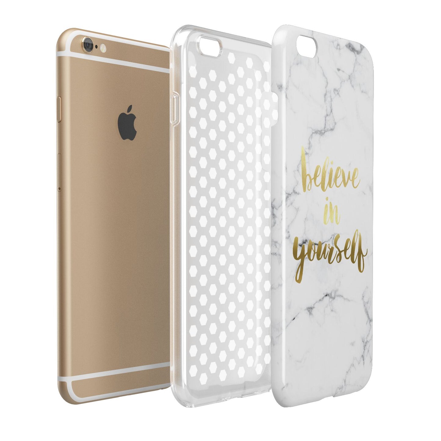 Believe In Yourself Gold Marble Apple iPhone 6 Plus 3D Tough Case Expand Detail Image