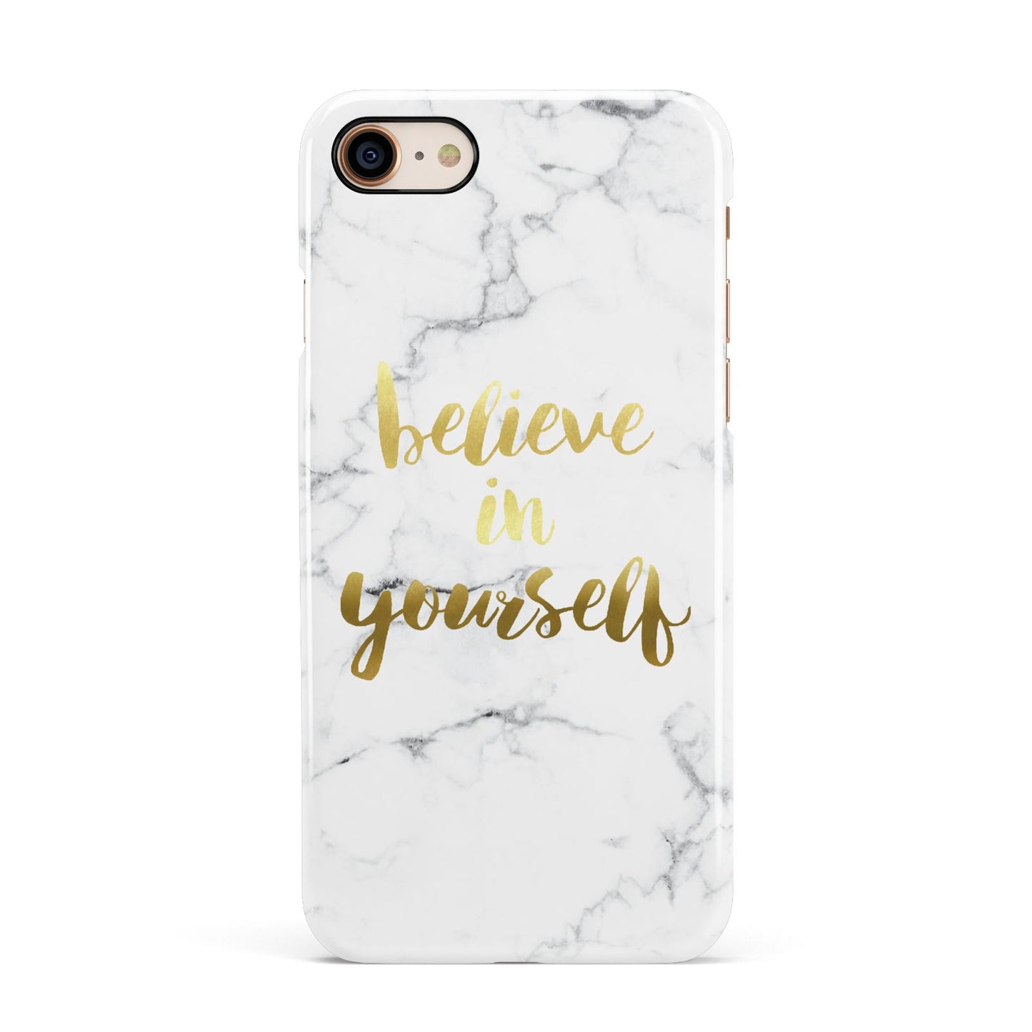 Believe In Yourself Gold Marble Apple iPhone 7 8 3D Snap Case