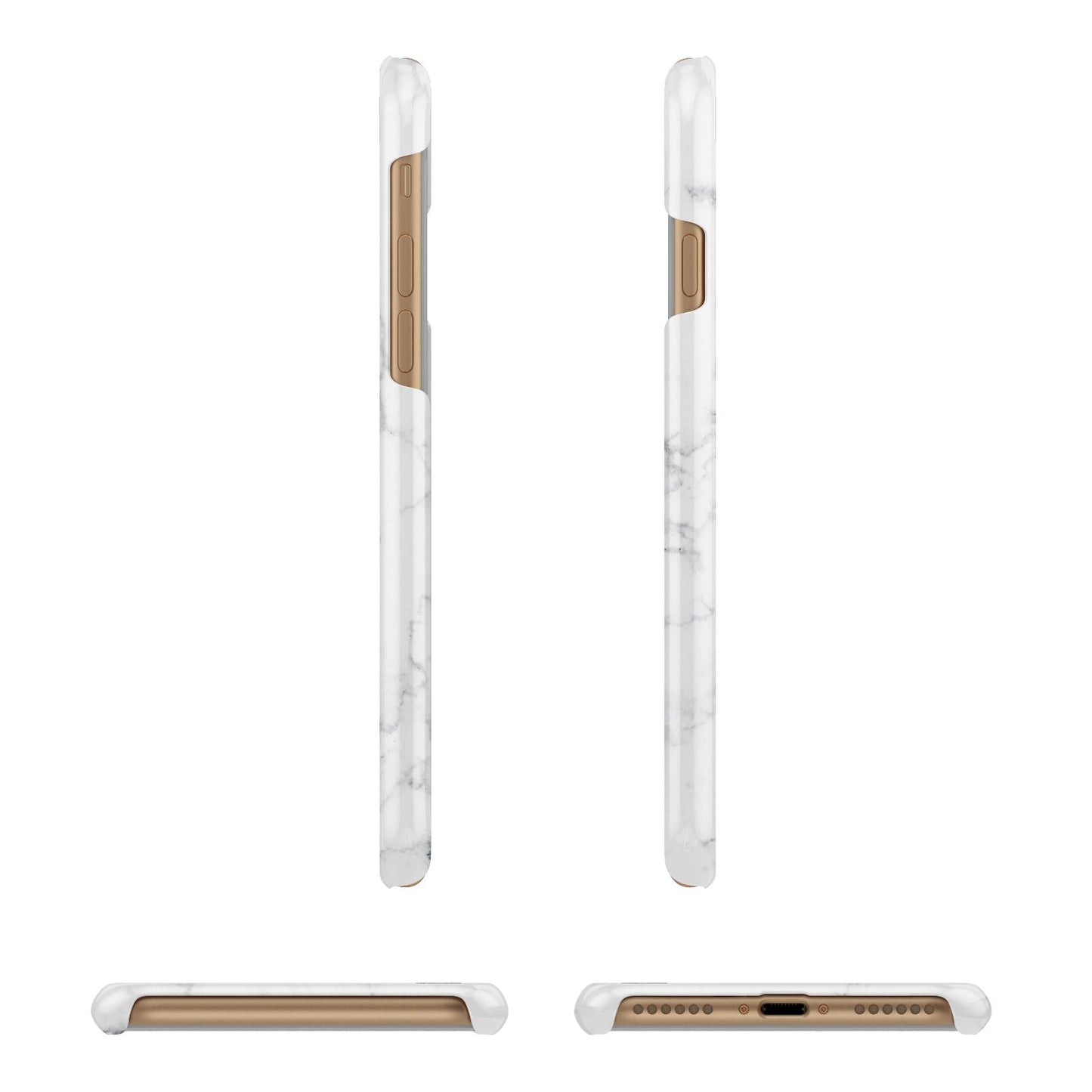 Believe In Yourself Gold Marble Apple iPhone 7 8 3D Wrap Snap Case Angled Images