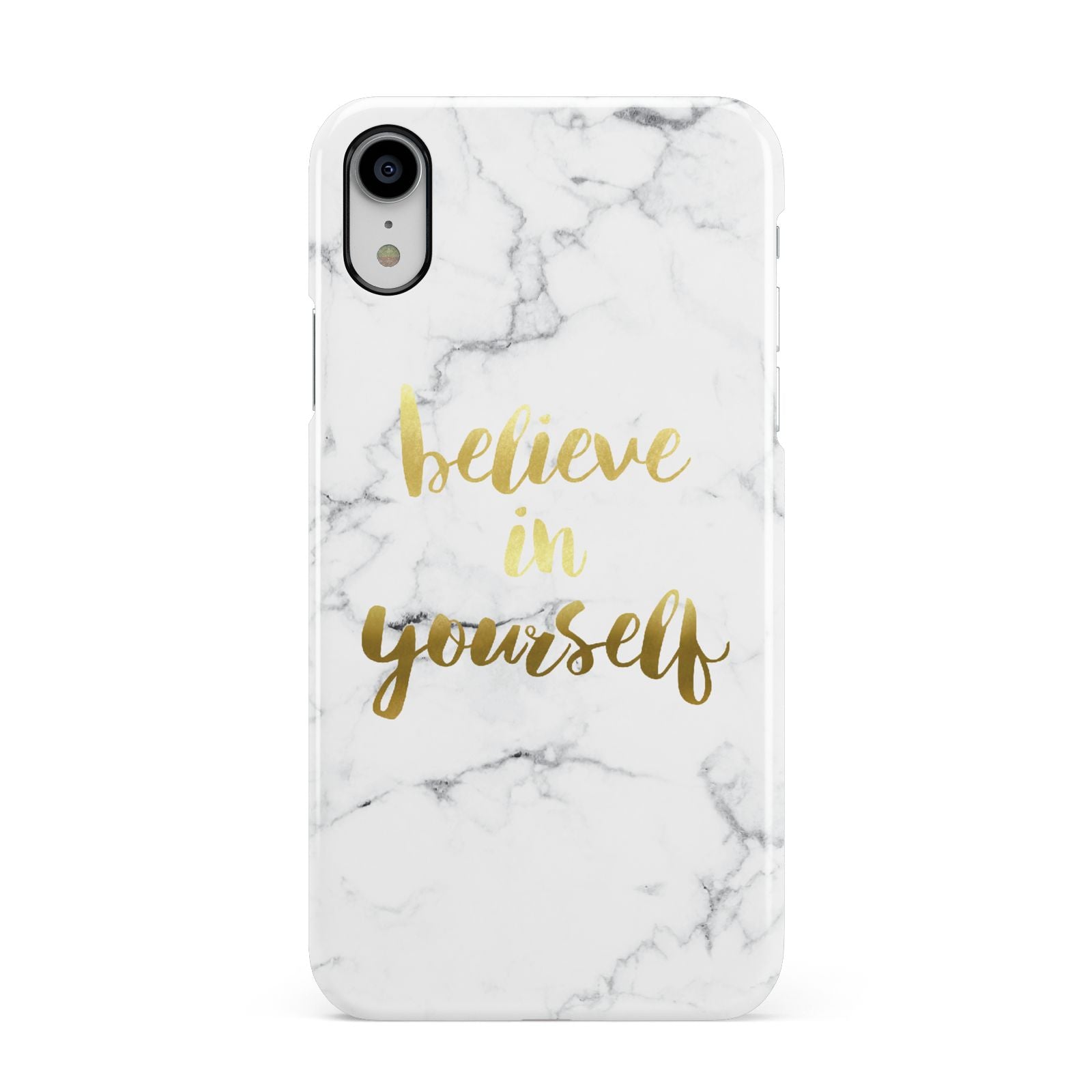Believe In Yourself Gold Marble Apple iPhone XR White 3D Snap Case