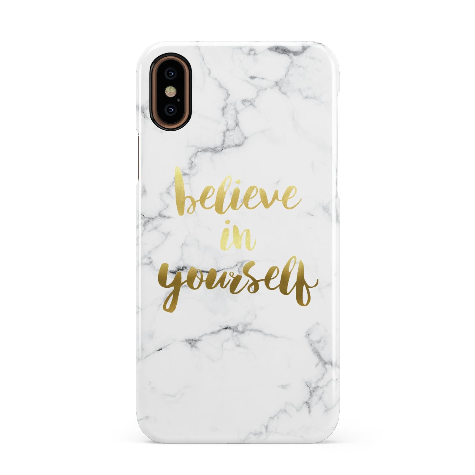 Believe In Yourself Gold Marble Apple iPhone XS 3D Snap Case