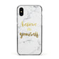 Believe In Yourself Gold Marble Apple iPhone Xs Impact Case Black Edge on Black Phone
