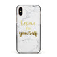 Believe In Yourself Gold Marble Apple iPhone Xs Impact Case Black Edge on Gold Phone