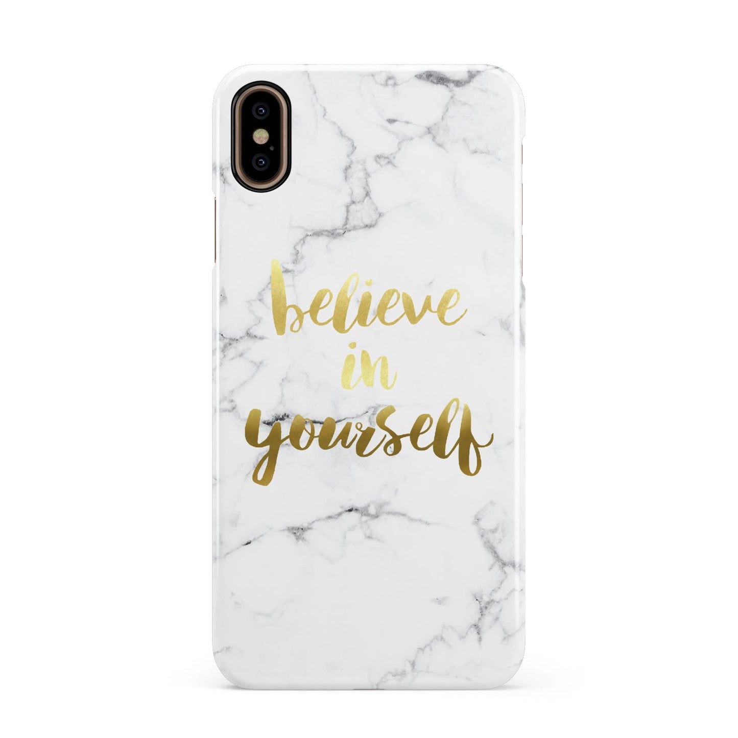 Believe In Yourself Gold Marble Apple iPhone Xs Max 3D Snap Case