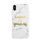 Believe In Yourself Gold Marble Apple iPhone Xs Max 3D Tough Case