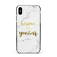 Believe In Yourself Gold Marble Apple iPhone Xs Max Impact Case Black Edge on Black Phone