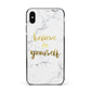 Believe In Yourself Gold Marble Apple iPhone Xs Max Impact Case Black Edge on Black Phone