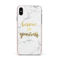 Believe In Yourself Gold Marble Apple iPhone Xs Max Impact Case Pink Edge on Black Phone