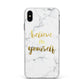 Believe In Yourself Gold Marble Apple iPhone Xs Max Impact Case White Edge on Black Phone