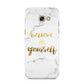 Believe In Yourself Gold Marble Samsung Galaxy A5 2017 Case on gold phone