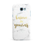 Believe In Yourself Gold Marble Samsung Galaxy A7 2017 Case