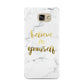Believe In Yourself Gold Marble Samsung Galaxy A9 2016 Case on gold phone
